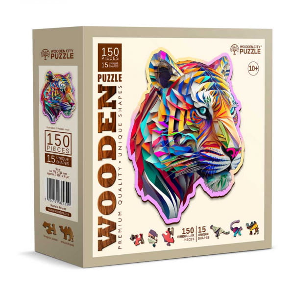 Wooden City Colorful Tiger Holzpuzzle