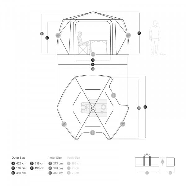 qeedo Quick Hub Hex Pavillon - Quick Up