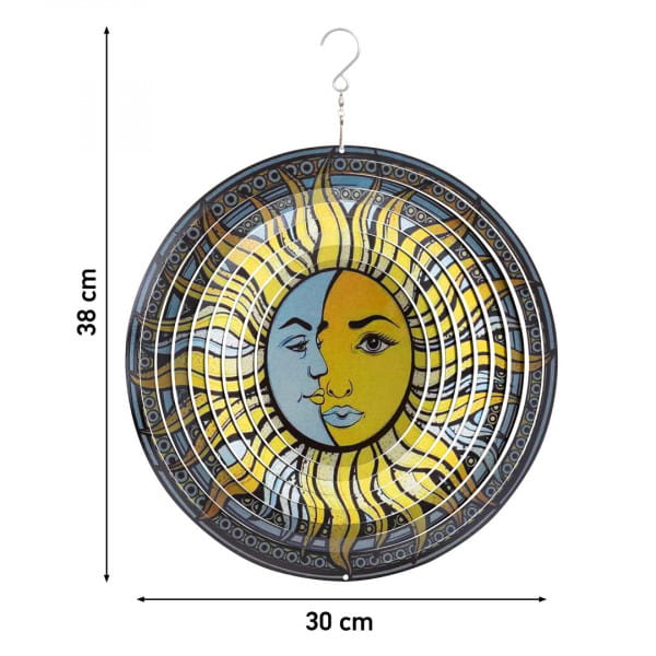 Kinetic Art 3D Sun &amp; Moon Windspiel