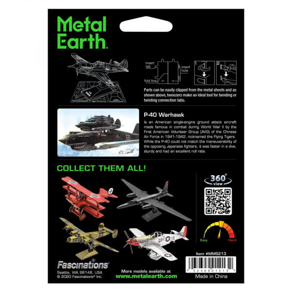 P-40 Warhawk 3D Metall Bausatz