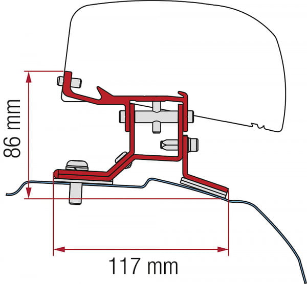 Fiamma Adapter 2-Tlg. Ford Custom L1 Ab 2012 Für F40van Linkslenker