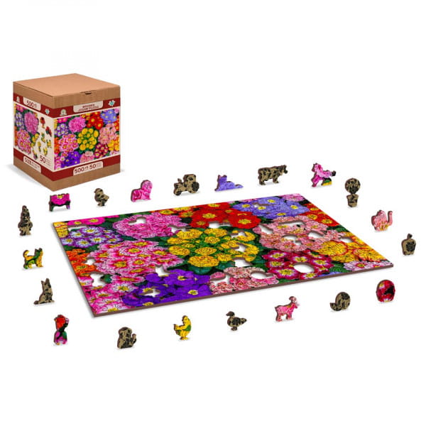 Wooden City Wooden Puzzle Blooming Flowers L Puzzle Holz
