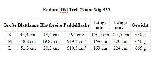 Starboard Enduro Tiki Tech SDS 3tlg SUP Paddel `23
