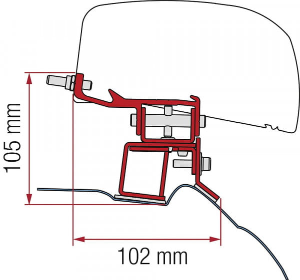 Fiamma Adapter 2-Tlg. Mercedes V Class Ab 2014 Für F40van