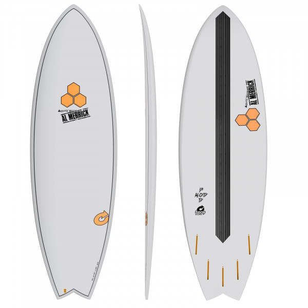 CHANNEL ISLANDS 5'6" X-lite Pod Mod Surfboard grau