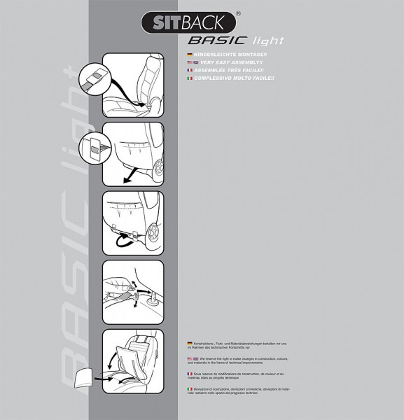Sitback Sitzauflage Basic Light Schwarz / Grau