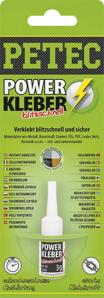 Petec Sekundenkleber Power Kleber Blitzschnell, 3 G