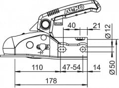 Al-Ko Kugelkupplung Ak 270 Inkl. Soft-Dock, ø 50 Mm