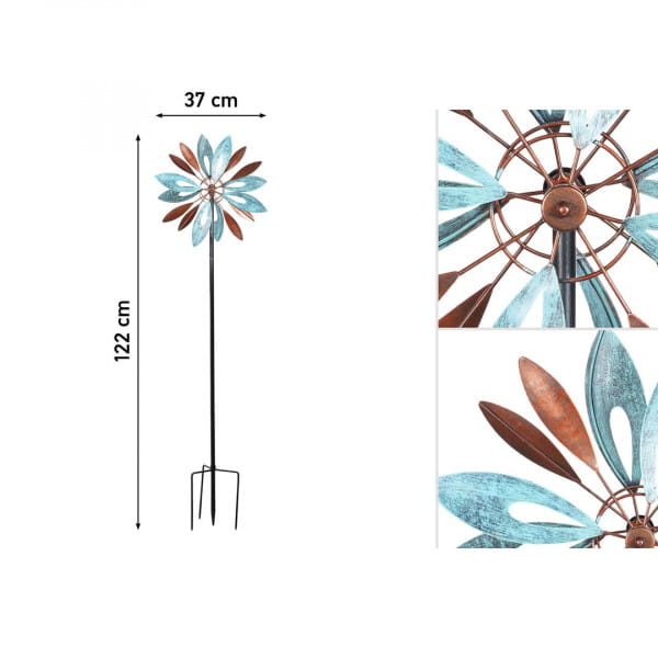 Kinetic Art Copper Flower Duett Windspiel