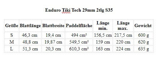 Starboard Enduro Tiki Tech 2tlg SUP Paddel `23