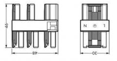 Wago Verteiler 3-Fach, 3-Polig Kod. A, 1 Eingang, 3 Ausgänge, Weiß