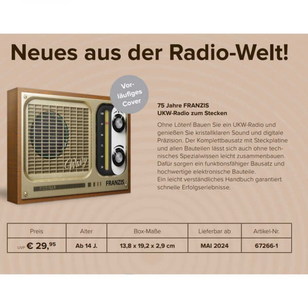 Franzis UKW-Radio-Bausatz (zum Stecken)