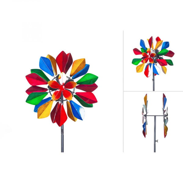 Kinetic Art Multi-colored Flower Duett Windspiel