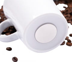 Silwy Porzellan Magnet-Henkel-Tassen 2er-Set Farbe Weiß Inkl. Metall-Nano-Gel-Pads Black