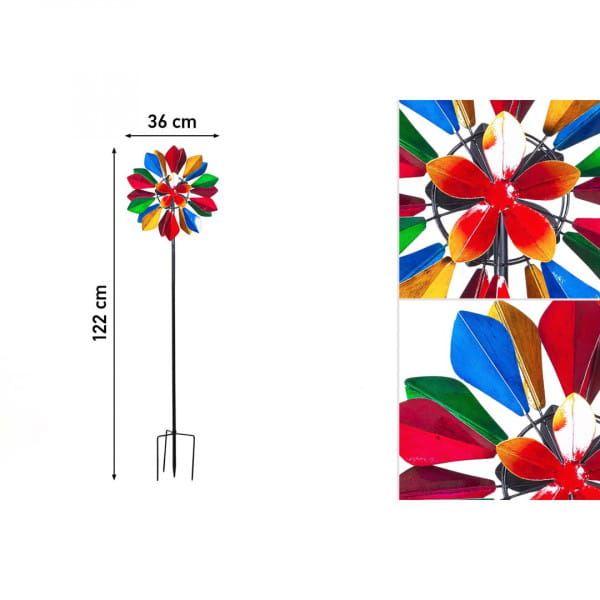 Kinetic Art Multi-colored Flower Duett Windspiel