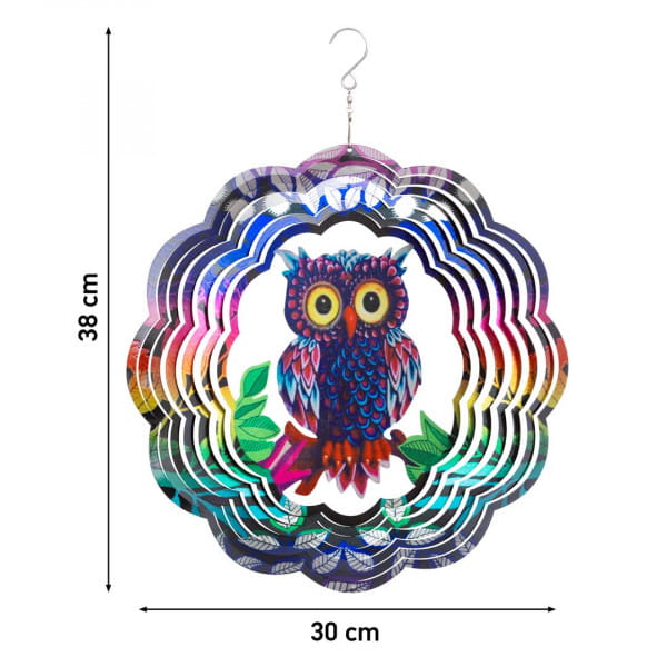 Kinetic Art 3D Flashy Owl Windspiel