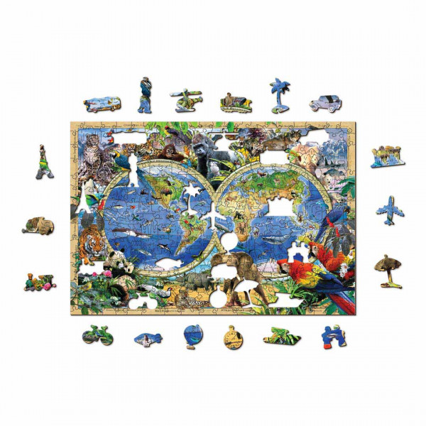 Wooden City Animal Kingdom Map Gr. L Holz Puzzle
