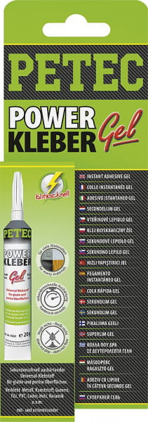 Petec Sekundenkleber Power Kleber Gel, 20 G