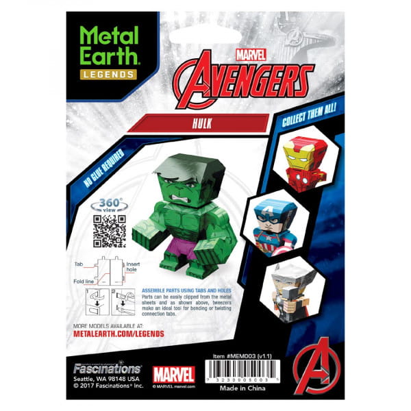 Marvel Avengers Hulk 3D Metall Bausatz