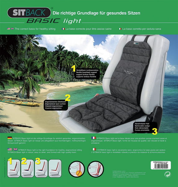 Sitback Sitzauflage Basic Light Schwarz / Grau für 78,50 € von