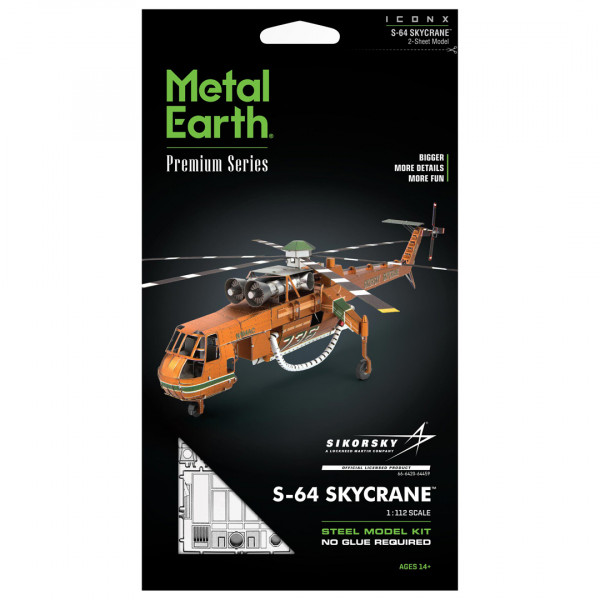Metal Earth Iconx Sikorsky S-64 Skycrane Hubschrauber Metall Modellbau