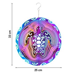 Kinetic Art 3D Vibrant Turtle Windspiel