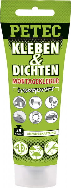 Petec Montagekleber Kleben &amp; Dichten, 80 G, Transparent