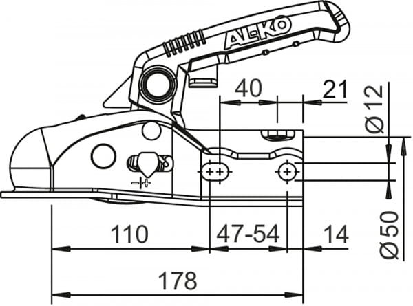 Al-Ko Safety Kit Ak 270 Inkl. Soft-Dock, Distanzstücke ø 35/40/45, Druckschloss