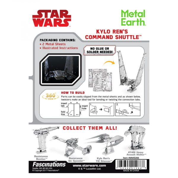 STAR WARS EP 7 Kylo Ren&#039;s Command Shuttle™ 3D Metall Bausatz
