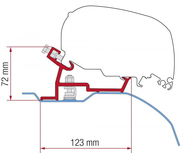 Fiamma Adapter Kit F65 / F80 Ducato/Jumper/Boxer High Roof Super Long Ab 06/2007