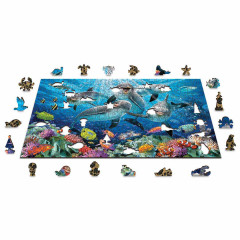 Wooden City Happy Dolphins Gr. L Holz Puzzle