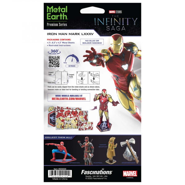 Metal Earth Premium Series Marvel Iron Man Mark LXXXV Modellbau Metall