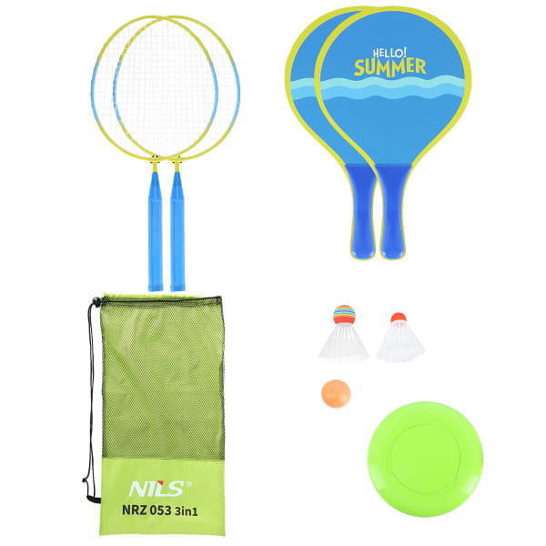 Nils 3in1 Set Badminton, Beachminton &amp; Frisbee