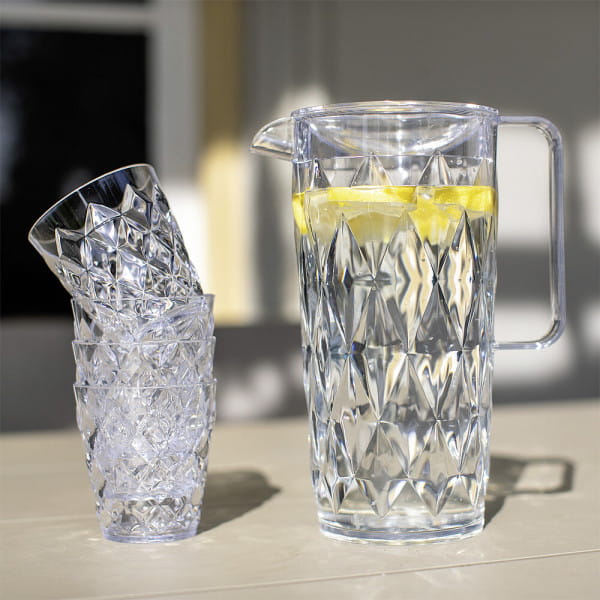 Koziol Kanne 1,6 L Mit 4 Becher 250 Ml Crystal Clear