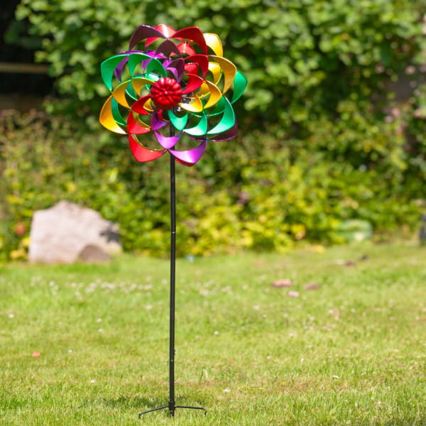 Kinetic Art Rainbow Flower Duett Windspiel