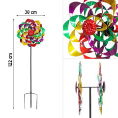 Kinetic Art Rainbow Flower Duett Windspiel