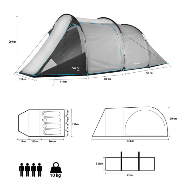 Nils Camp Skyland 4P Campingzelt