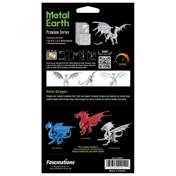 Metal Earth Premium Series Steel Dragon Kinetic Rotator Duett Modellbau Metall