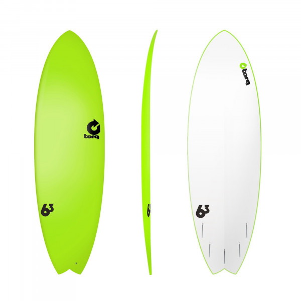 Surfboard TORQ Softboard 6.3 Fish Grün